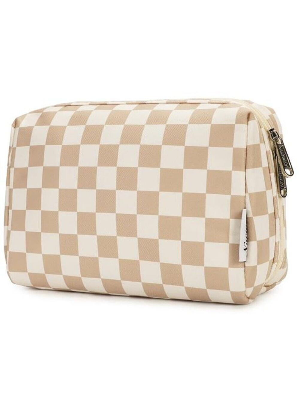 Checkered Makeup Bag Travel Cosmetic Bag Toiletry Organizer Large for Women Girl